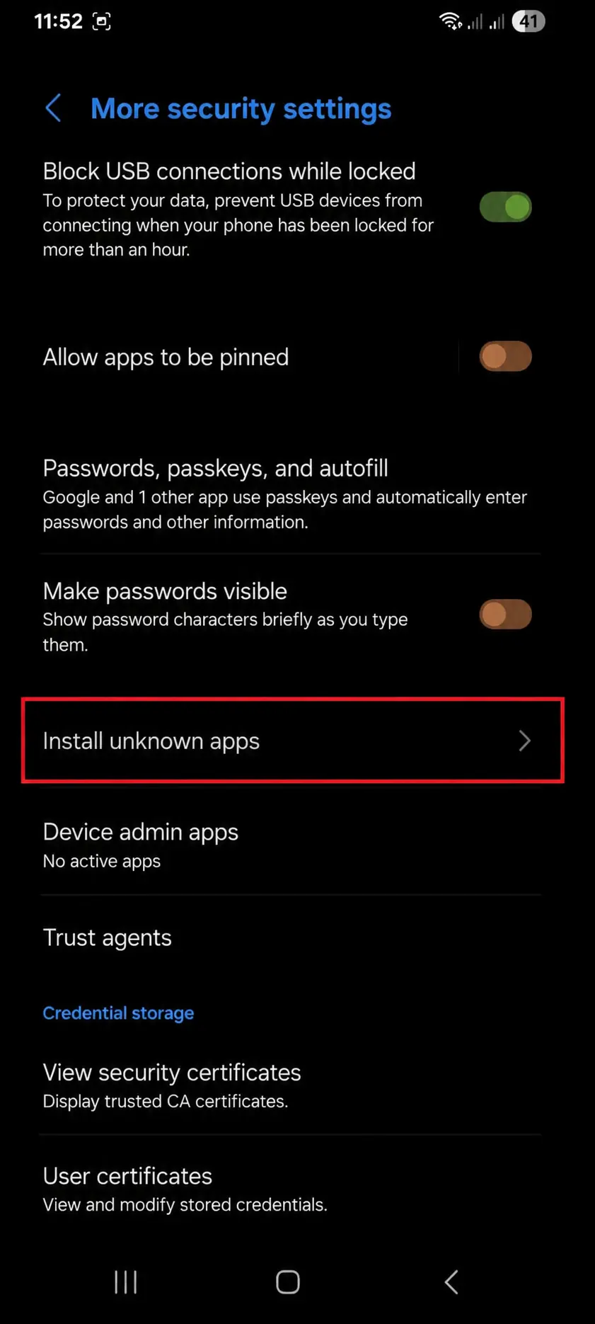 Netfly allow unknown app from setting